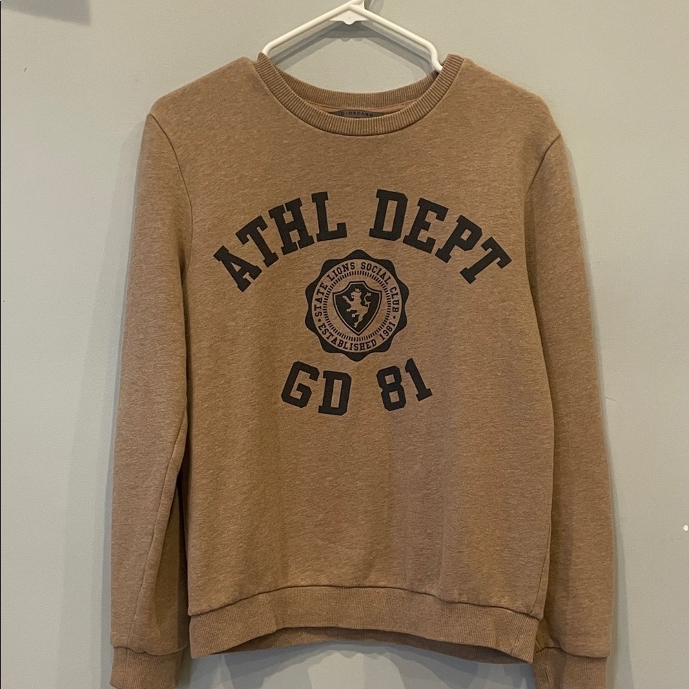 Tan  ATHL DEPT Sweatshirt medium like new fleece lined
